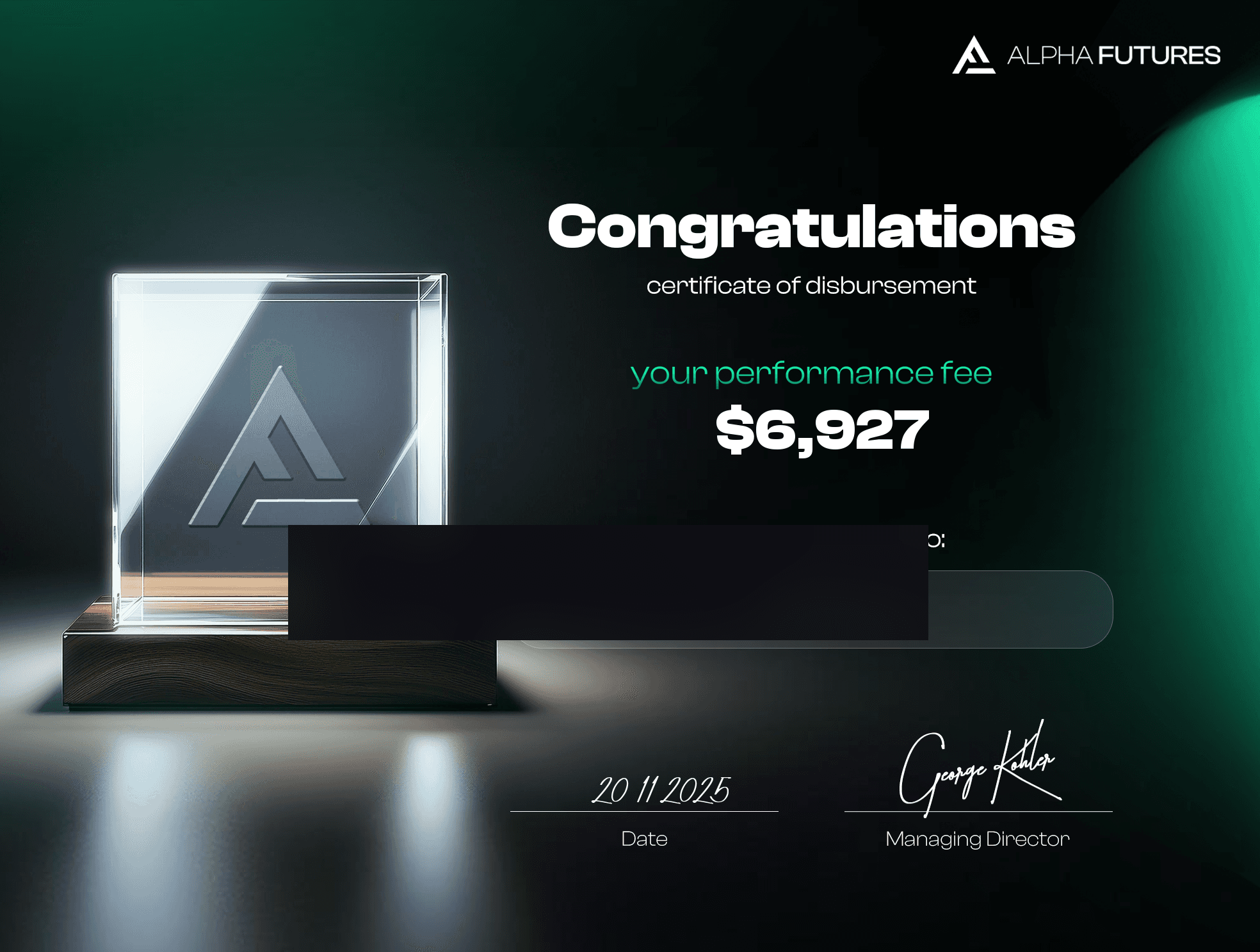 Alpha Futures — $6,927